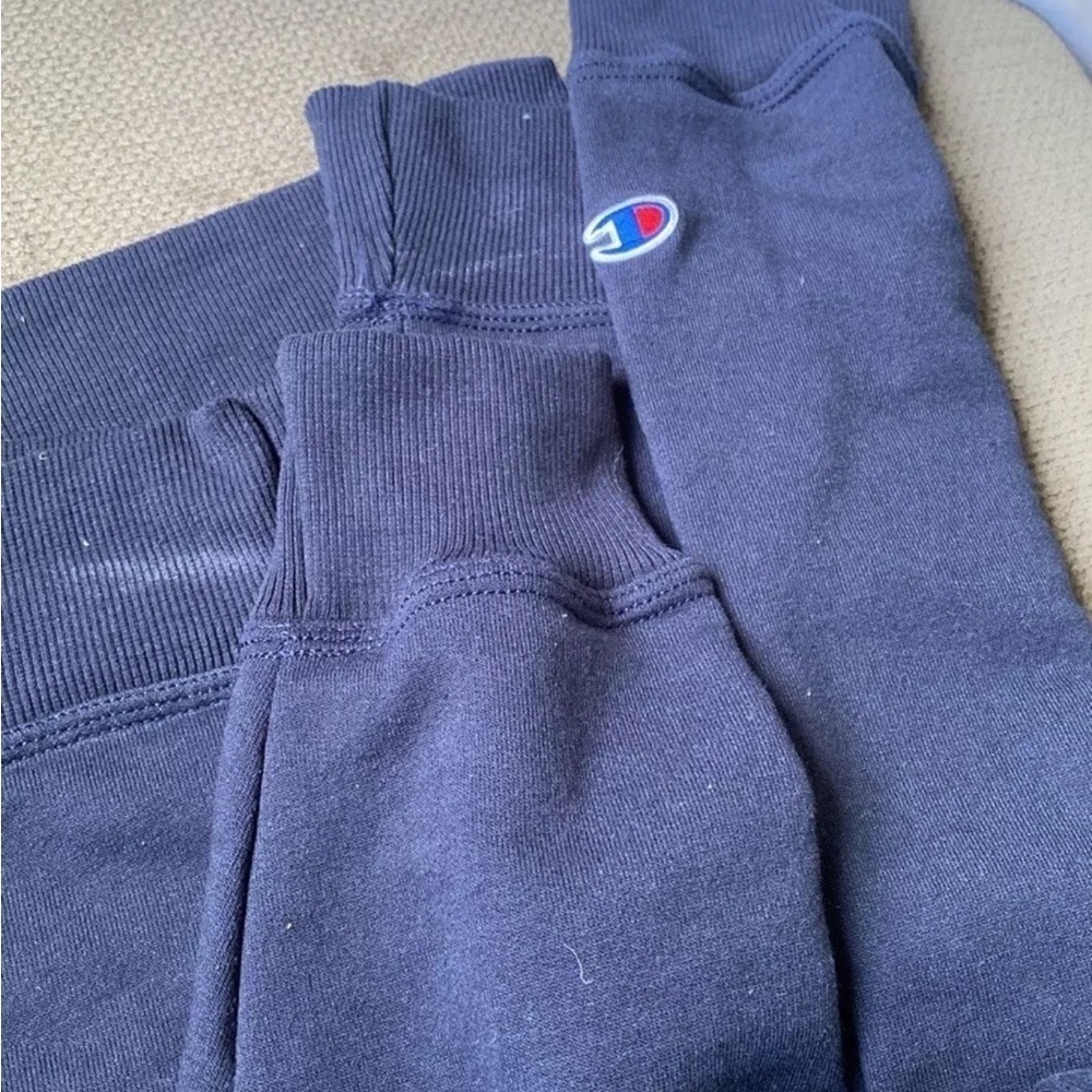 Champion Logo Graphic Pullover Crew Neck Sweatshirt Men's Sz 2XL Navy Athleisure - Picture 3 of 6